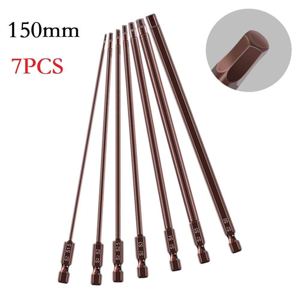 Comprehensive 7 Piece Alloy Steel Magnetic Screwdriver Bits Set 150mm Length