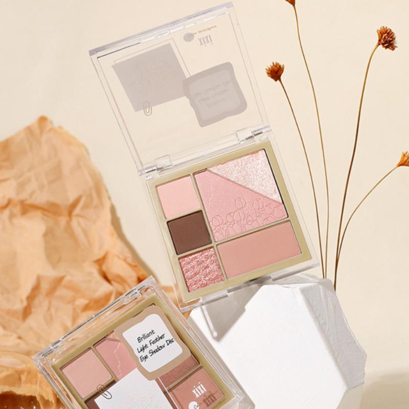 Xixi 6-in-1 Exquisite Girl Curcuma Diary Eyeshadow Disc Pearlescent Shimmer Matte Waterproof Sexy Eyeshadow Palette