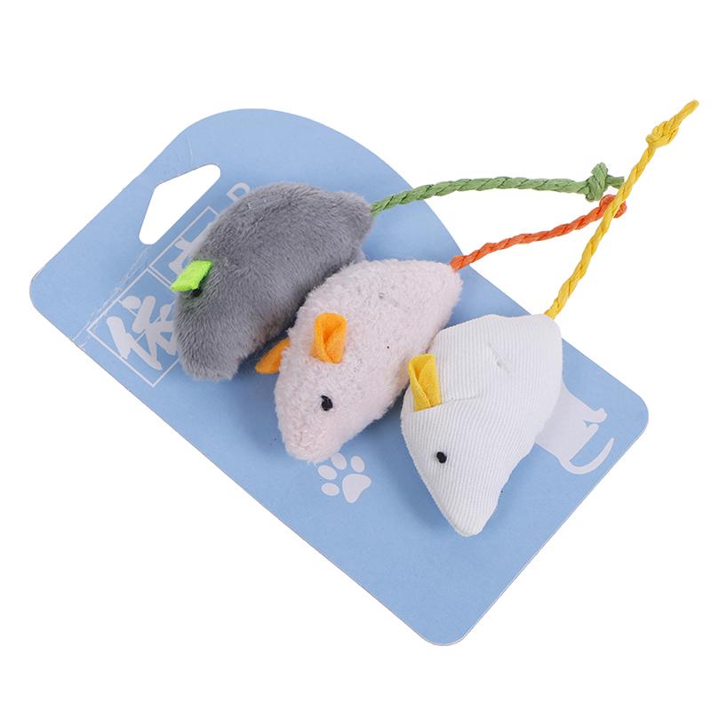 Cat Toy Imitation Plush Mouse 3 Pack Containing Cat Mint To Amuse Cat