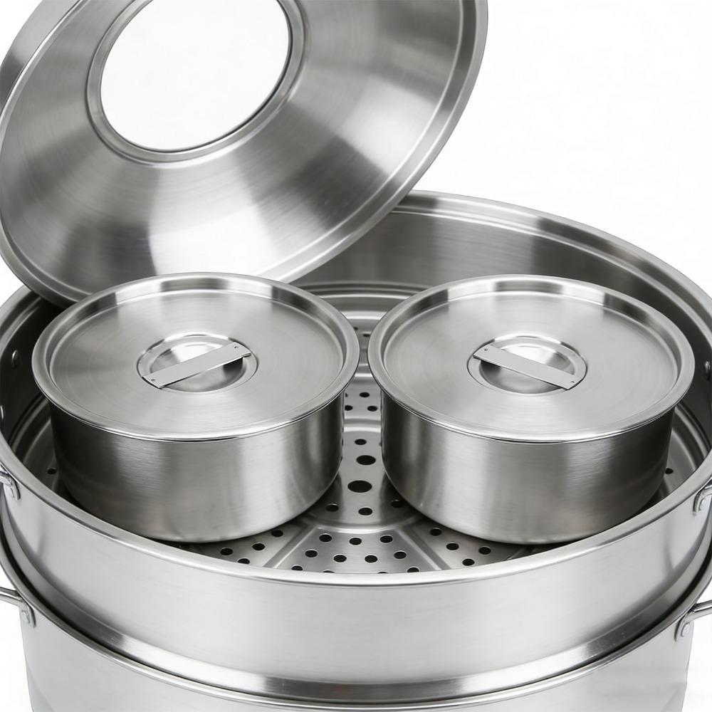 Round Deep Bowl Steaming Bowl Rustless Steel Food Container Metal Bowl Egg Custard Making