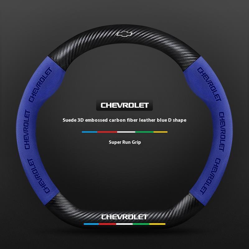 Car Steering Wheel Cover Genuine Suede Carbon Fiber For Chevrolet Cruze SparkLacetti EQUINOX Onix Tracker Trailblazer Suburban