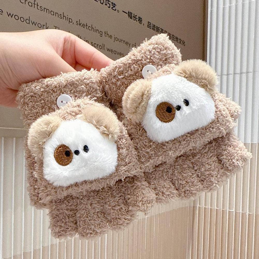 4-10 Years Old Cute Warm Kids Winter Gloves Windproof Coldproof Children Mittens Soft Thicken Knitted Gloves Outdoor