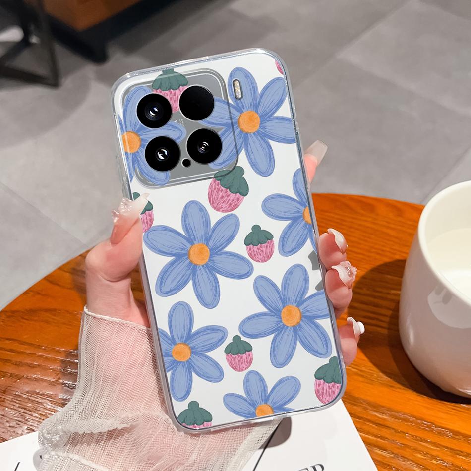 Leisure Flower Case For Xiaomi 15 Pro Clear Phone Bags Colourful Soft Back Cover For Xiaomi15 15Pro Silicone Anti Drop Housing