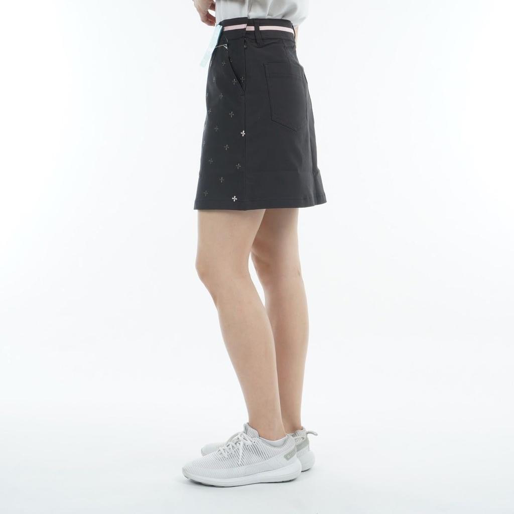 Marie Claire Women's Floral Embroidered Skirt 715360 Black, Size 3L