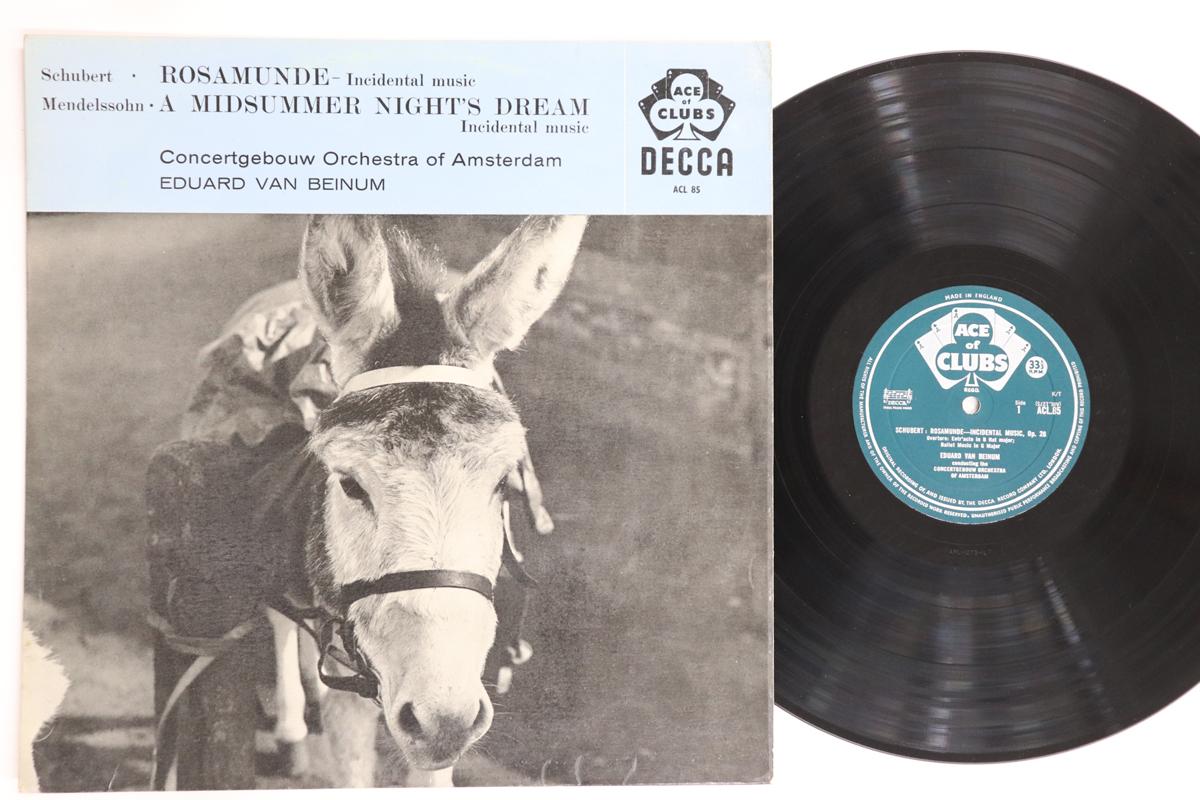 

LP Record DDUARDO VAN BEINUM, CONCERTGEBOUW O - Schubert Rosamunde Incidental Music ACL85 ACE OF CLUBS 1960 UK Classical Used