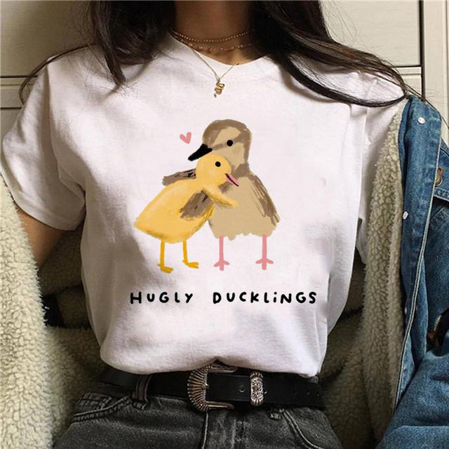 Summer Fashion Oversized T-Shirt for Women Harajuku Style Cockatiels Parrot Graphic Loose Short Sleeve Funny Bird Print Top
