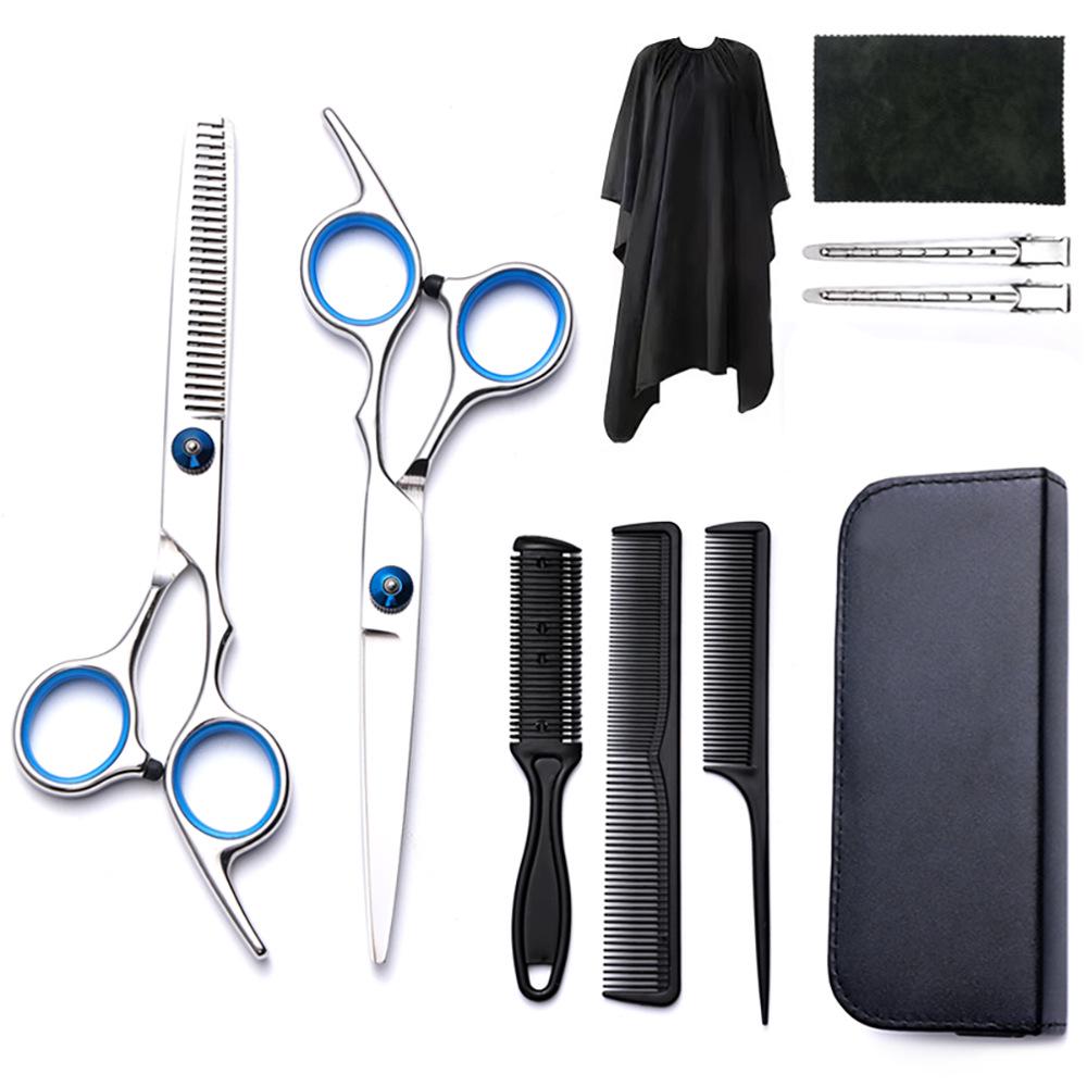 Hairdressing Scissors Set: Colored Straight-Tooth & Thinning Bangs Scissors for Professional Stylists