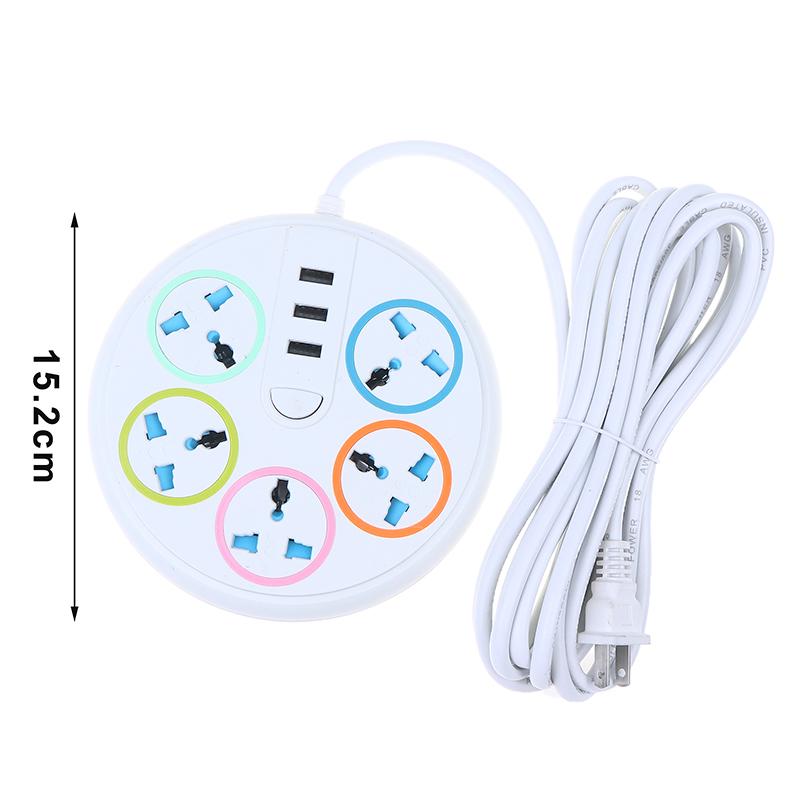 Priză Universală cu 2/3 Pini Tip EU/US, cu 5 Prize AC, 3 Porturi USB Tip-C, Cablu de Extensie 2/3/5M, Priză de Alimentare, Priză Electrică