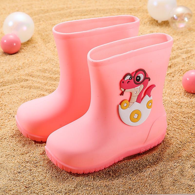 Cartoon Waterproof Unisex Toddler Rain Boots - Short Rubber Boots for Kids