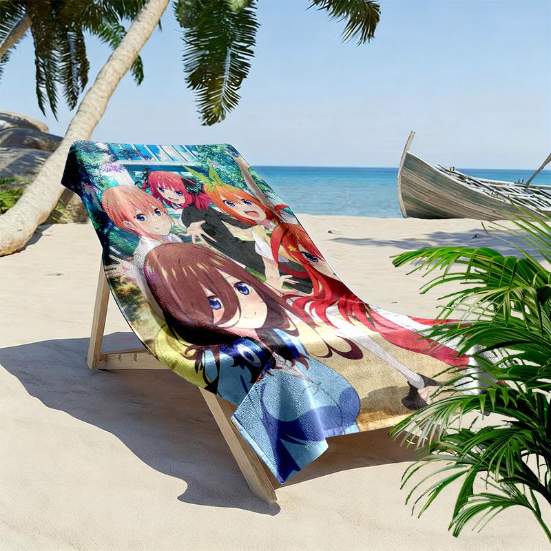 The Quintessential Quintuplets 2D Flat Print Beach Towel, Large Soft Quick Dry Towel for Beach Camping SwimmingDSTJ0925306