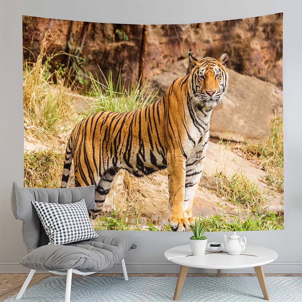 Tiger Tapestry Ferocious Predator Tapestry Wild Animals Tapestry Creativity Art Tapestries Home Living Room Bedroom Dorm Decor