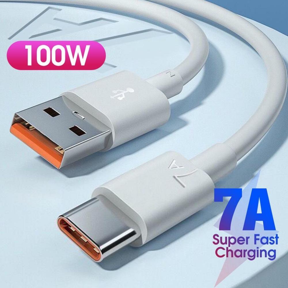 Καλώδιο φόρτισης 1M 2M Super Charging USB σε Type-C Καλώδιο φόρτισης 100W 7A Fast Charge Data για Huawei Xiaomi Quick Chager