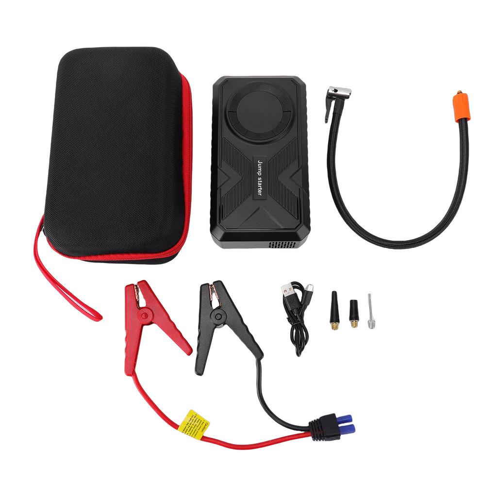 Jump Starter 2000A Car Emergency Starting Power Supply 150PSI Tire Inflator Portable Compressor with LED Light for