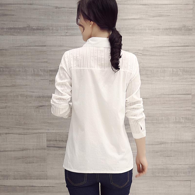 FEKEHA 100% Cotton Shirt Long Sleeve Women Blouses Casual White Office Blusas Feminine Lady Tops