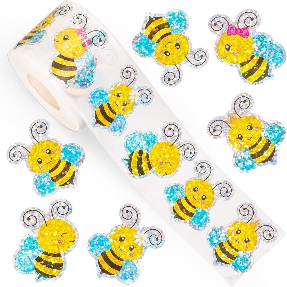 500pcs/Roll Self-adhesive Gift Wrapping Label Glittering Colorful Creative Scrapbook Stationery Sticker Motivational