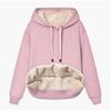 Warm Winter Coat for Women Thick Wool Hooded Jacket with Fur Lining Sweatshirt Top