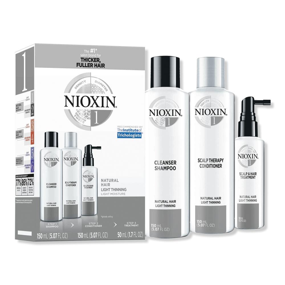 

Набор для ухода за волосами Nioxin System 1, тонкие, нормальные и легкие, истонченные натуральные волосы, пробный размер