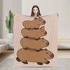 Capybara Cartoon  Flannel Blankets  Warm Soft Throw Blanket for Home Decor Decorative Funny Bedspread Sofa Bed Cover