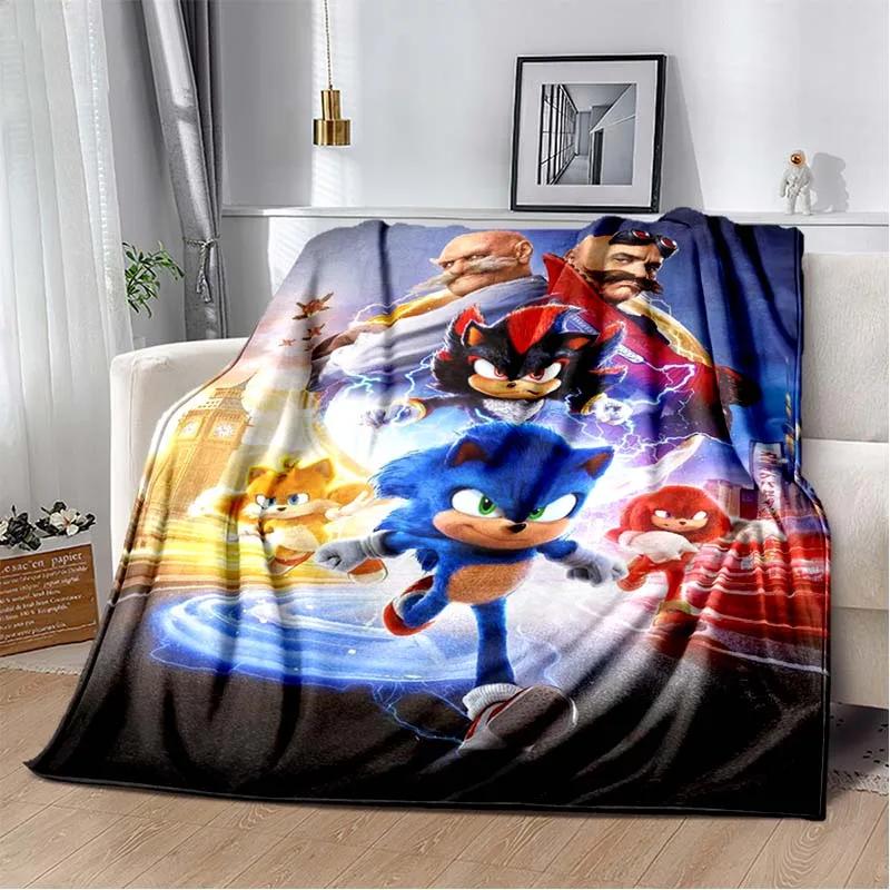 2026 New S-Sonic H-Hedgehog Flannel Blanket for Winter Warmth, Soft Sofa Cover, Bedding, Draped Blanket, Boys and Girls Gifts