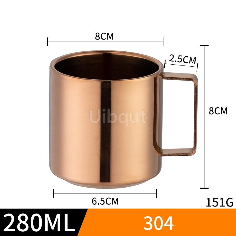 Edelstahl 180ml/200ml Kleine Tasse mit Henkel Doppellagig Hitzebeständig Wasser Kaffee Tee Tasse Set Mit Teller und Löffel Tasse