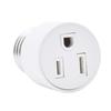 Socket-to-Outlet Adapter Compatible with E26/E27 Lamp Holders for Powering LED Light Strips Security Cameras and AC Tools