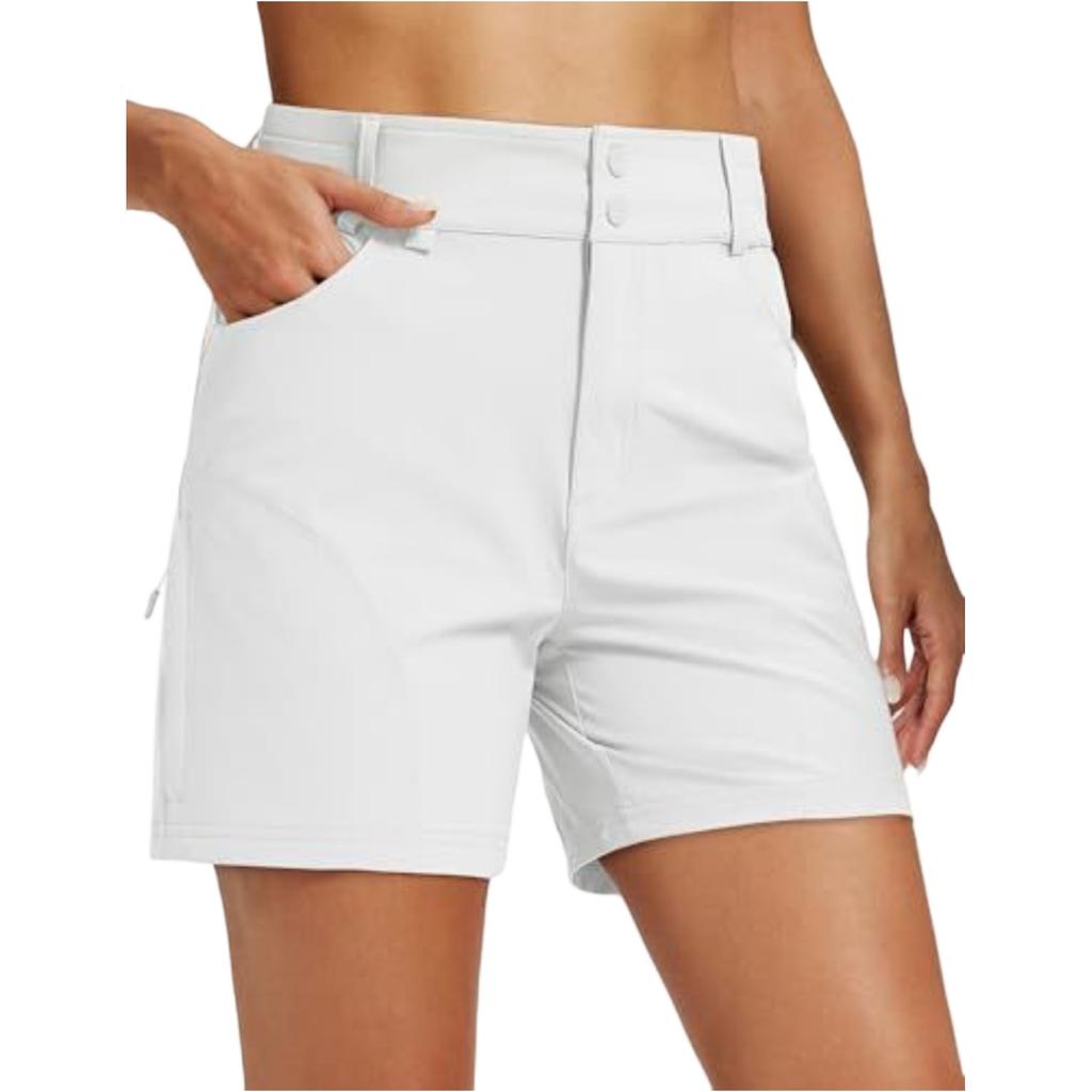 Leichte Wasserdichte Sportshorts für Damen mit Taschen Schnelltrocknendes Atmungsaktives Gewebe Bequeme Passform Outdoor-Sport Freizeitkleidung