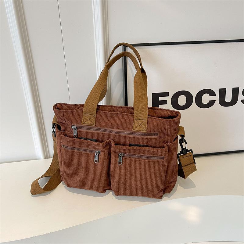 Large Capacity Student Flannel Women's Bag New Simple Women's Shoulder Messenger Bag Lazy Wind Handbag