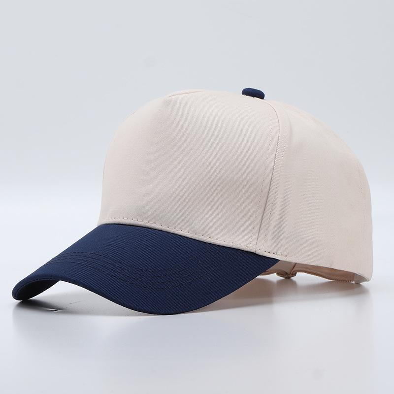 Pure cotton five-piece light board baseball cap European and American simple color matching curved brim cap spot