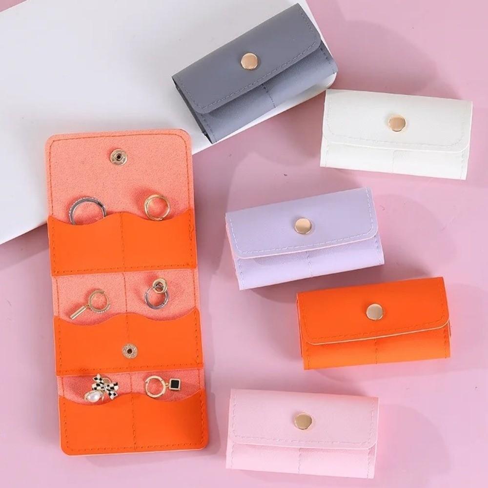 PU Portable Jewelry Roll Bag Wear-Resistant Portable Earrings Organizer  Necklace