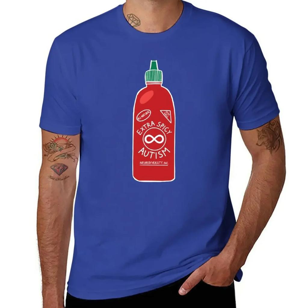Extra Spicy Autistic Pride T-Shirt Oversized Cute Tops Short Sleeve Tee Men T Shirts
