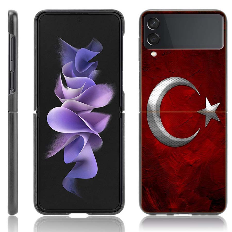 

Turkey Turkish Flag Funda for Samsung Galaxy Z Flip 5 3 4 5G Case Z Flip 7 6 Black Hard PC Shell Zflip5 Protective Phone Samsung Z Flip