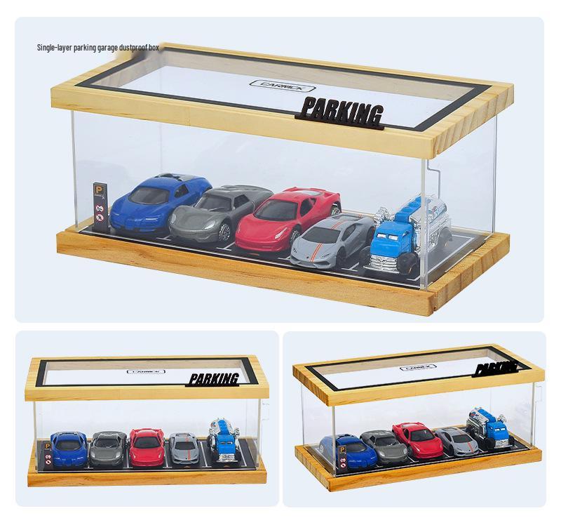 1:64 Scale Toy Car Storage and Display Box for Pop Mart Parking Lot Model Scene
