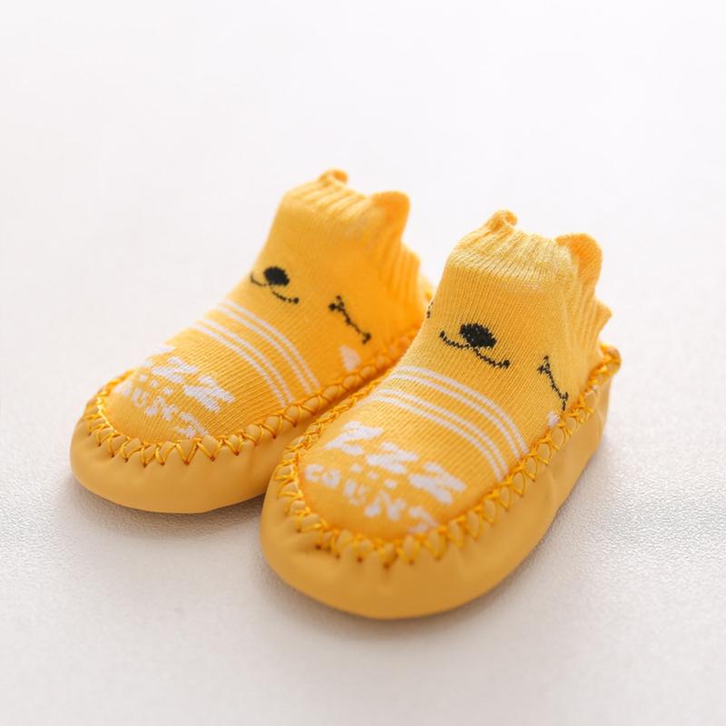 Baby Shoe Socks Infant Anti Slip Cartoon Prewalker Socks with Rubber Soles