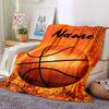 Custom Name Basketball Theme Printed Blanket - Perfect for Couch, Bed, Travel & Outdoor Use | Machine Washable, Cozy & Durable.