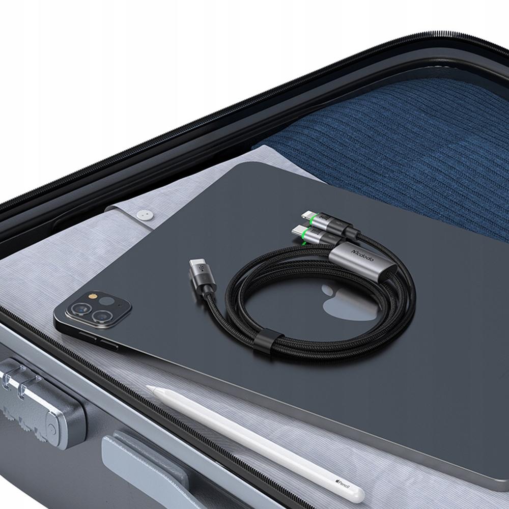 Mcdodo Usb-C 2In1 Fast Charging Cable For Iphone 14 Macbook Led 100W 2M