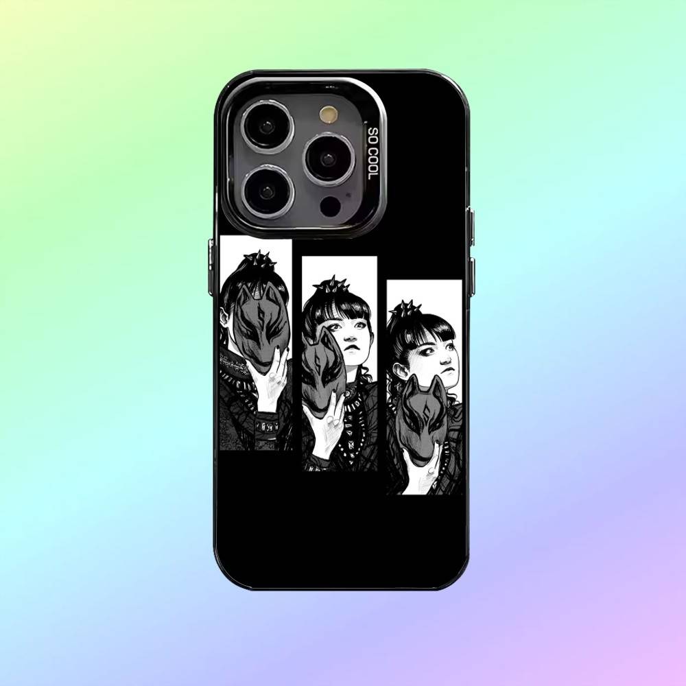 Rock Band B-Babymetal Phone Case For iPhone17,16,15,14,13,12,11 Colored Silver Plated Inside Cover