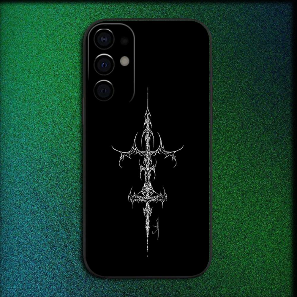 

Gothic Cyber Sigil Cross Phone Case For Samsung S25,S24,S21,S22,S23,S30,Ultra,S20,Plus,Fe,Lite,Note,10,9,5G Black Cover Samsung S205G