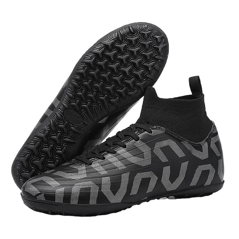 Football Shoes Men's High Top Teen Student TF Shattered Nails AG Spikes Competition Training Sneakers