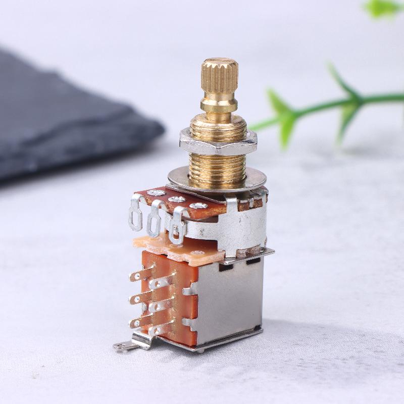500K / 250K Long Shaft Push Push Potentiometer Guitar Volume Knob Potentiometer For Bass Double Bounce Boost Switch Parts A500