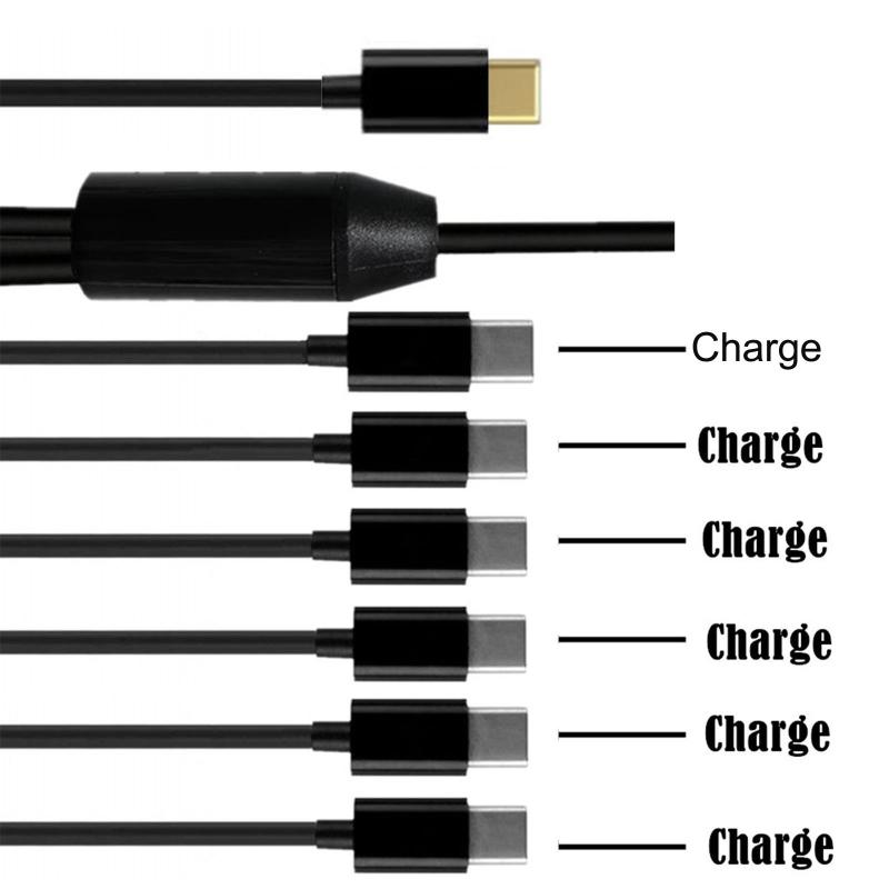 Type-C To Type-C Charging Splitter Adapter Cable 1 To 6 USB C Charging Cable Universal USB C Cable Only for Charging