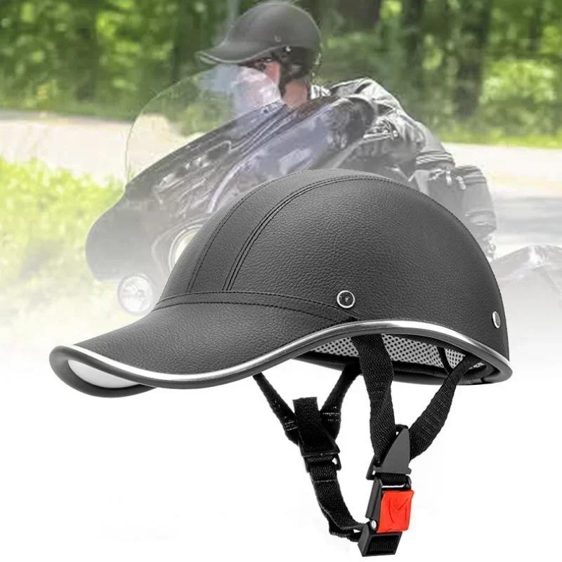 2024 Neuer Motorrad-Halbhelm Baseballkappe Halbgesichtshelm Anti-UV Sicherheits-Hartschalenhelm Helm Motorrad für Herren