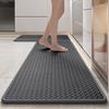 Polyester Cotton Woven Texture Kitchen Mat, Long Kitchen Runner Rug, Fast Absorbent for Water & Oil, Rubber Non-Slip Backing
