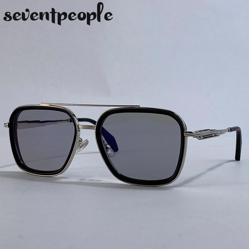 Oversized Square Steampunk Sunglasses Men Luxury Brand Vintage Metal Double Beam Sun Glasses Trendy Outdoor Shades For Male