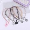 With Clip Crystal Beads Phone Chain Anti-lost Love Phone Pendant  Car Key Accessories