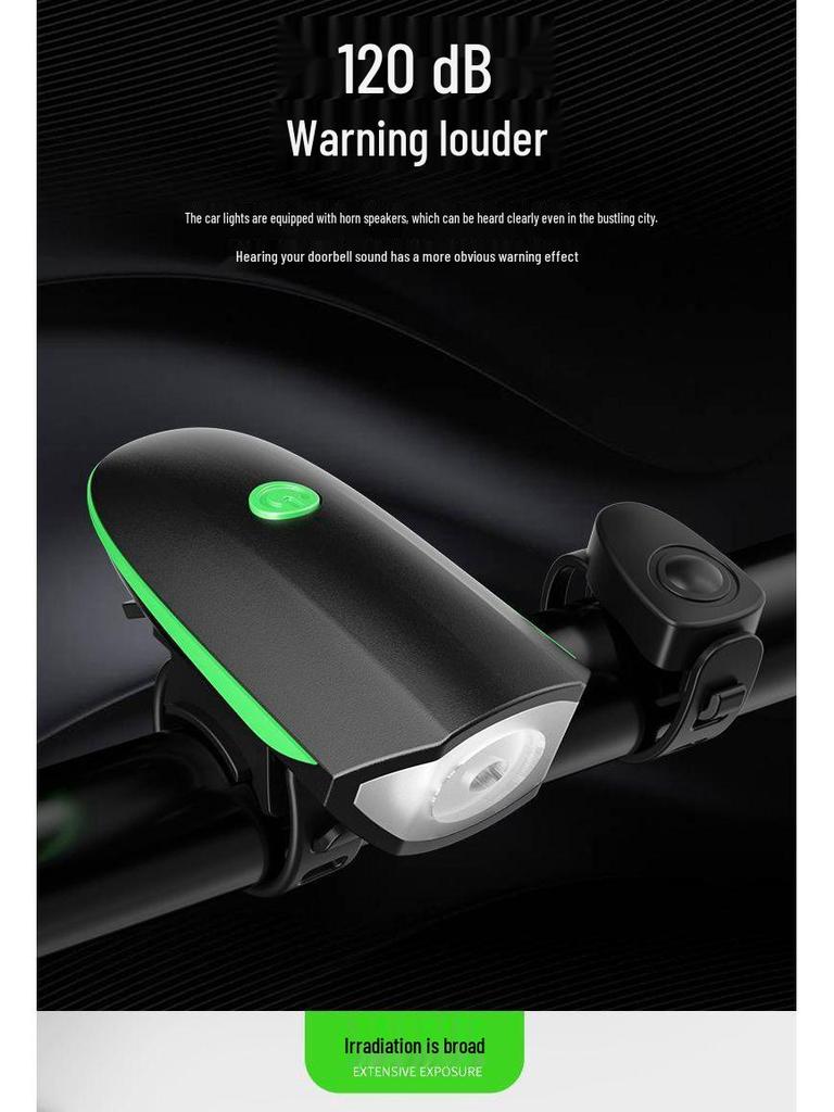 Fernlicht Fahrradlampe vorne mit Hupe für Nachtfahrten & Kinder-Radfahren