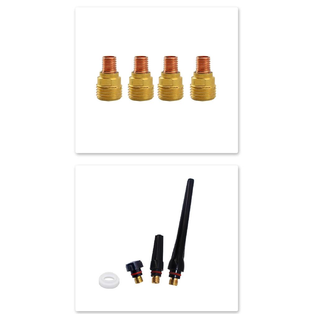 TIG Welding Torch Consumables Cup Gas Lens and Collet Gasket Back Cap Kit for WP 9 20 25 T32 1/16 3/32 1/8 17pcs