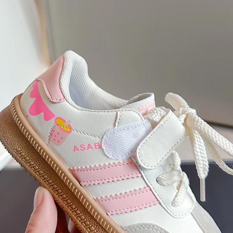 Children's Skate Shoes Girls White Sneakers 2024 Spring New Fashion Boys Canvas Shoes Kids Sports Shoes Unisex Casual Sneakers