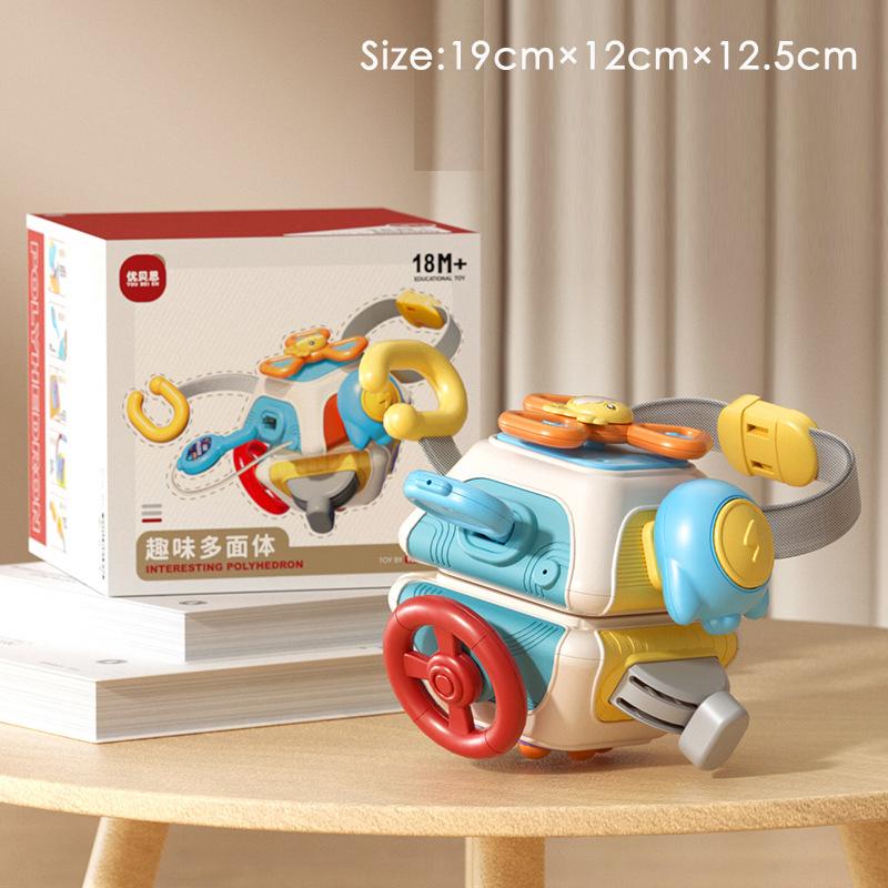 Busy Cube Tactile Toddler Toys Activities Baby Plaything 0-3 Year Old Airplane Plane Car Travel Activities Early Education Fidgeting Present