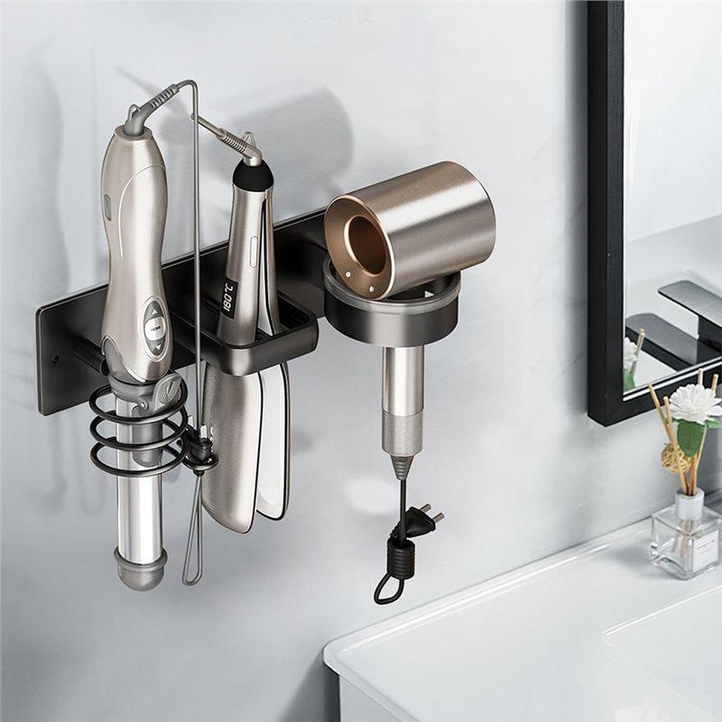 Wall Mounted Hair Dryer Holder - Metal Organizer For Blow Dryer, Curling Iron, Straightener