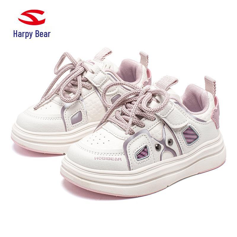 Habi Bear Kids' Spring & Autumn Synthetic Leather Sneakers - Casual Board Shoes for Boys & Girls